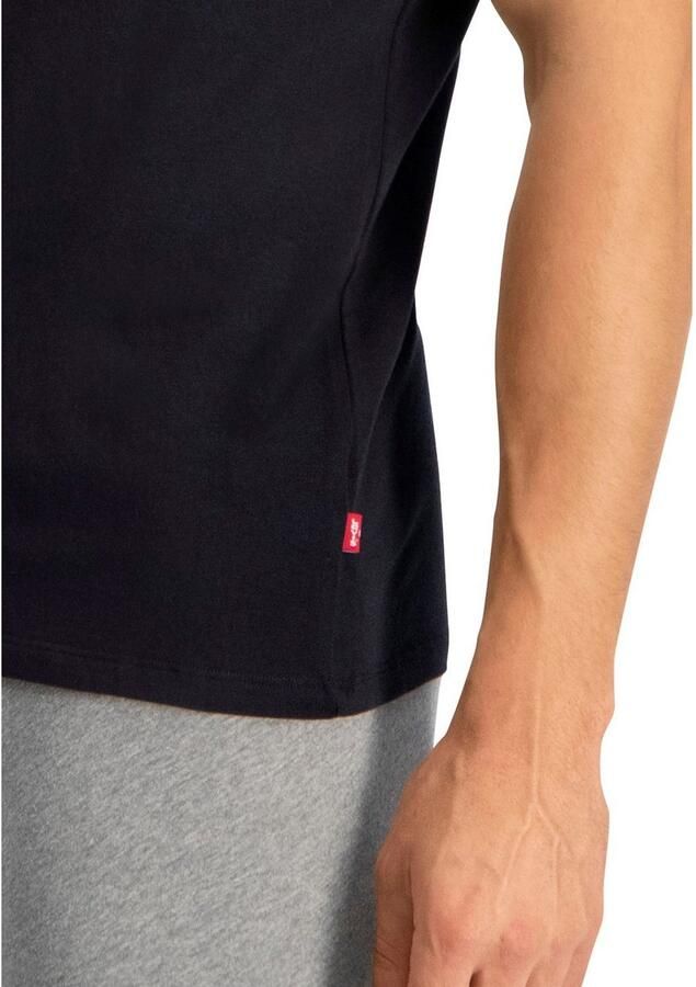 Levi's T-shirt V-hals korte mouw katoenmix elastisch (Set van 2) - Foto 4
