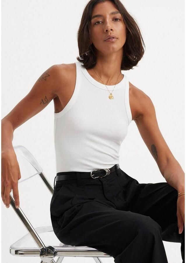 Levi's Tanktop in riblook met ronde hals