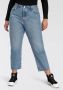 Levi's Plus 501 cropped high waist straight fit jeans medium indigo worn in - Thumbnail 2