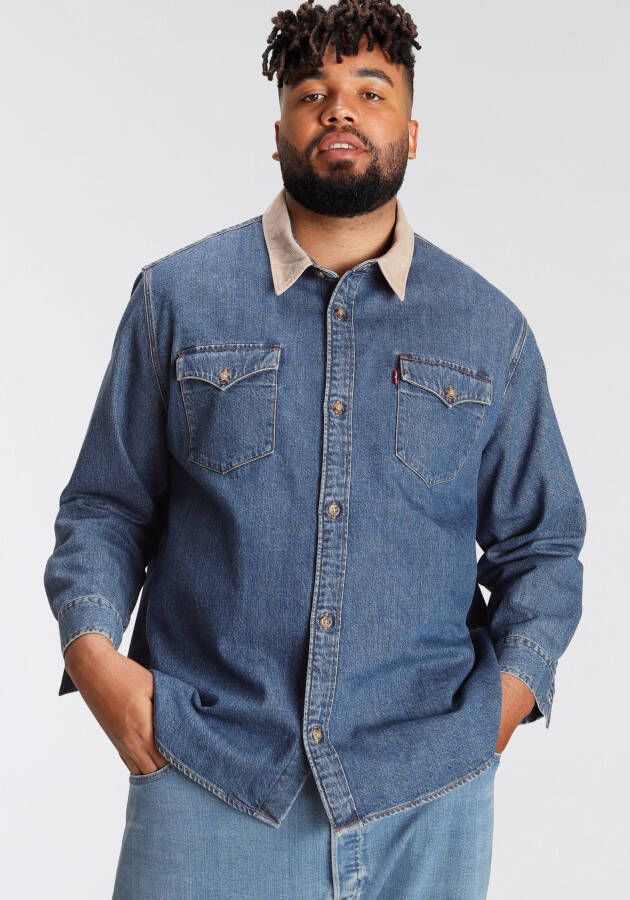 Levi s Big & Tall PLUS SIZE jeansoverhemd met platte kraag model 'BIG'