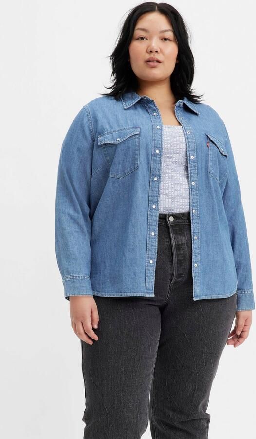 Levi's Plus Levi's Plus Jeans blouse ESSENTIAL WESTERN met twee borstzakken en drukknopen - Foto 10