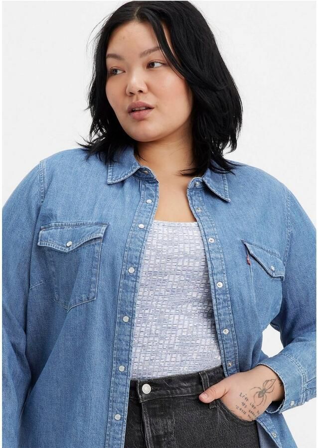 Levi's Plus Levi's Plus Jeans blouse ESSENTIAL WESTERN met twee borstzakken en drukknopen - Foto 4