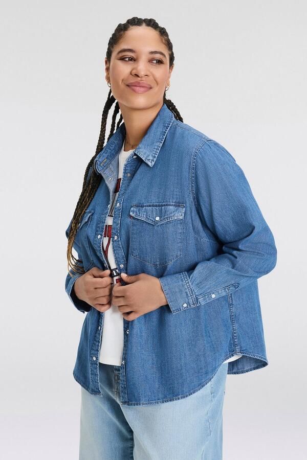 Levi's Plus Levi's Plus Jeans blouse ESSENTIAL WESTERN met twee borstzakken en drukknopen - Foto 9