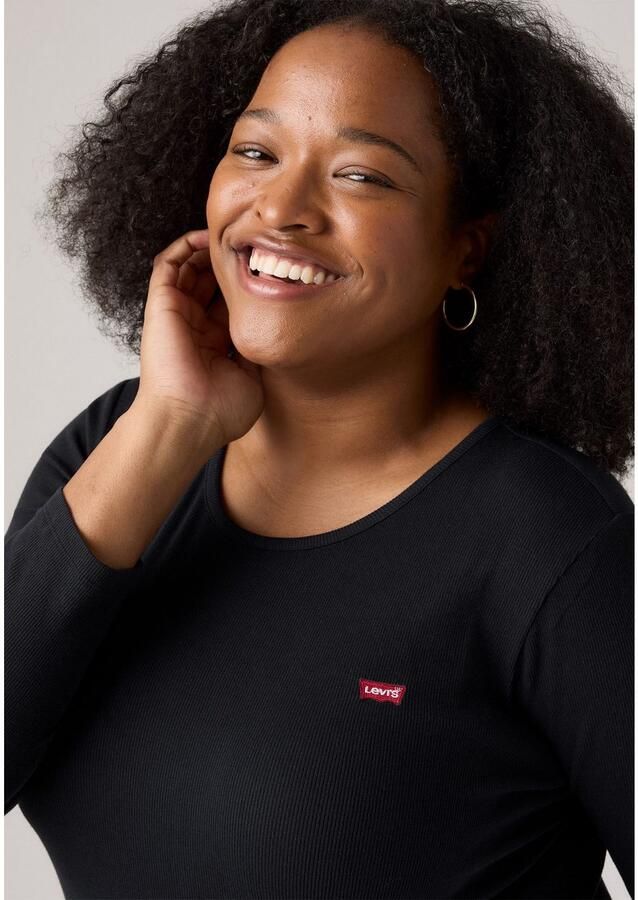 Levi's Plus Levi's Plus Shirt met lange mouwen PL HAYES LS BLACK in figuuraccentuerende pasvorm