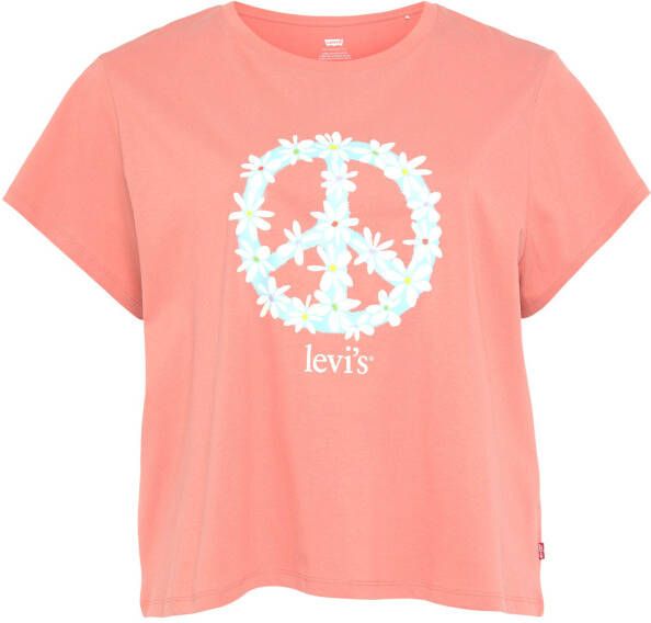Levi's Plus Levi's Plus Shirt met ronde hals PL GRAPHIC AUTHENTIC TEE met geprint peace symbool van bloemen
