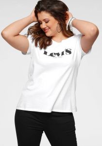 Levi's Plus Levi's Plus Shirt met ronde hals The Perfect Tee met groot levi's opschrift op borsthoogte