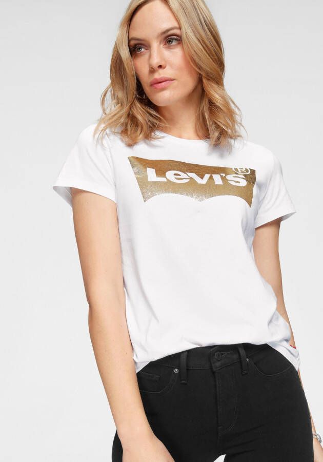 Levi's Shirt met ronde hals The Perfect Tee met logo-glitterprint