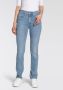 Levi's 724 high waist straight fit jeans light indigo worn in - Thumbnail 3