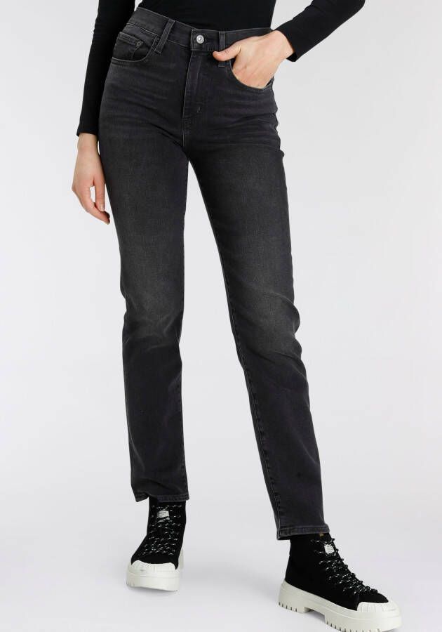 Levi's 724 high waist straight jeans black denim