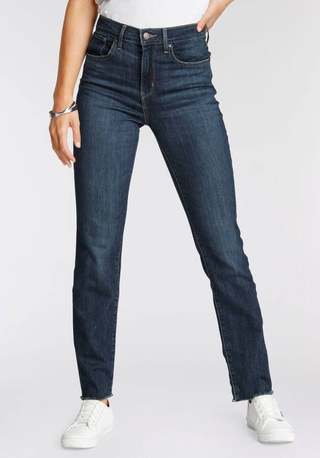 Levi's Blauwe Katoenen 5-Pocket Jeans met Logo Blue Dames