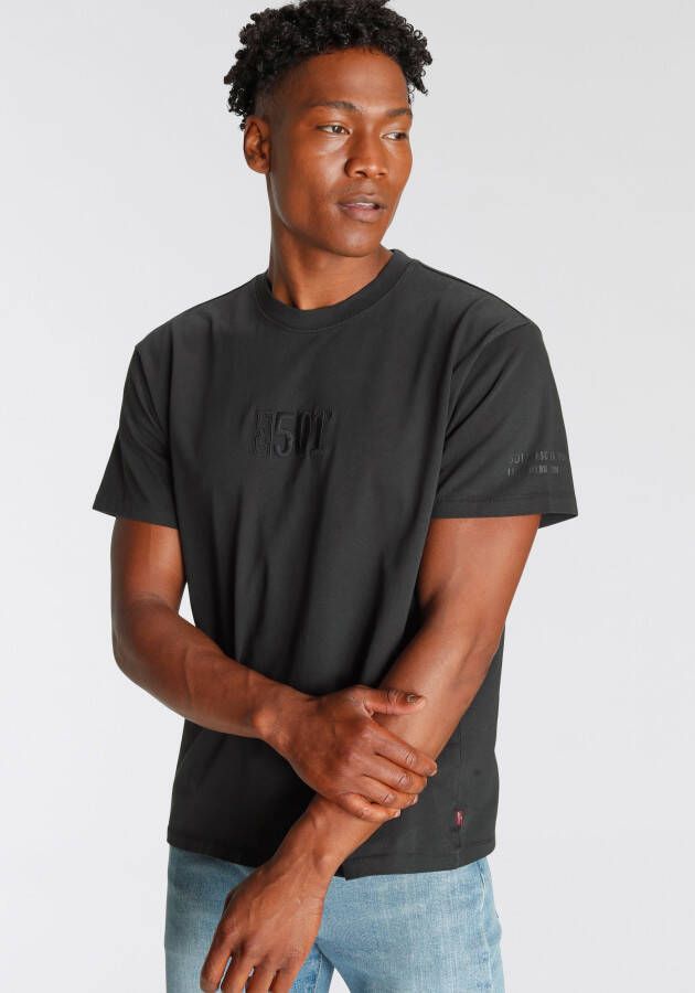 Levi's Zwart effen T-shirt met korte mouwen Black Heren