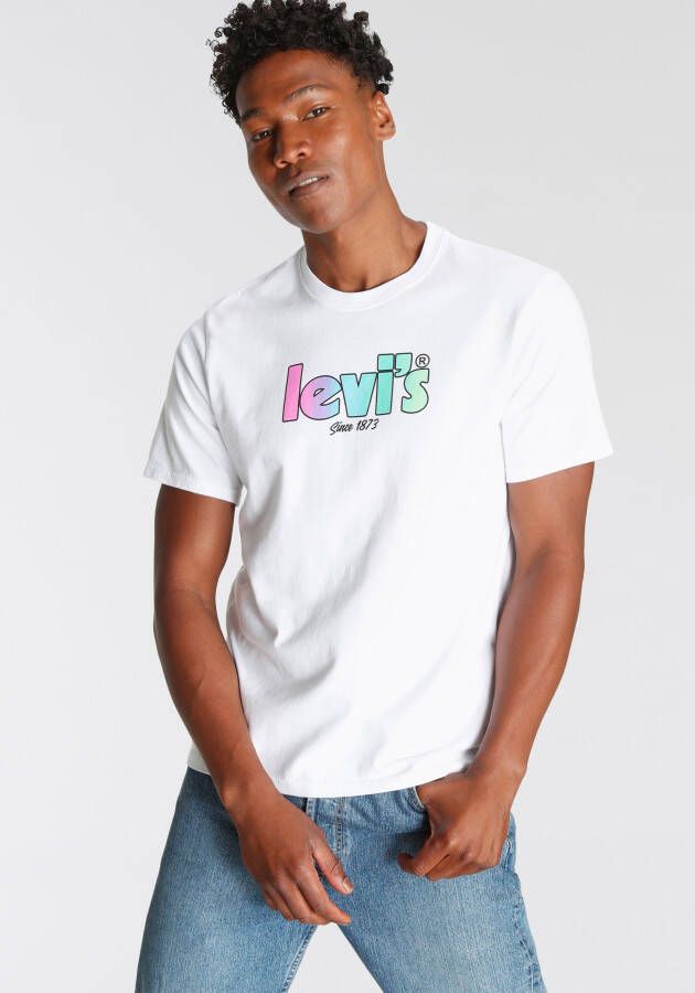 Levi's Heren T-shirt met korte mouwen en ronde hals White Heren