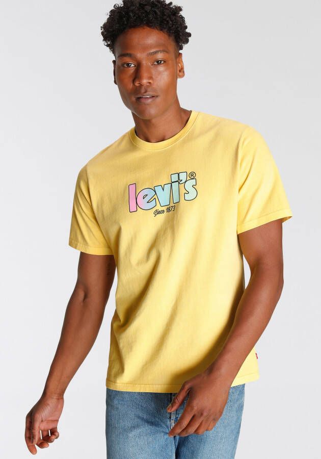 Levi's Heren T-shirt met korte mouwen en ronde hals Yellow Heren