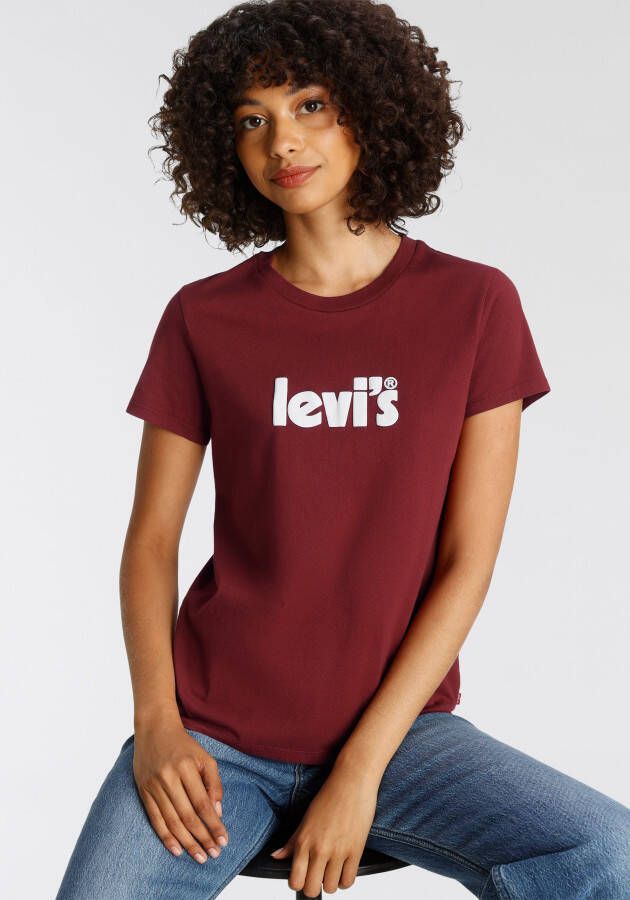 Levi's Bordeaux Print T-shirt voor Dames Red Dames