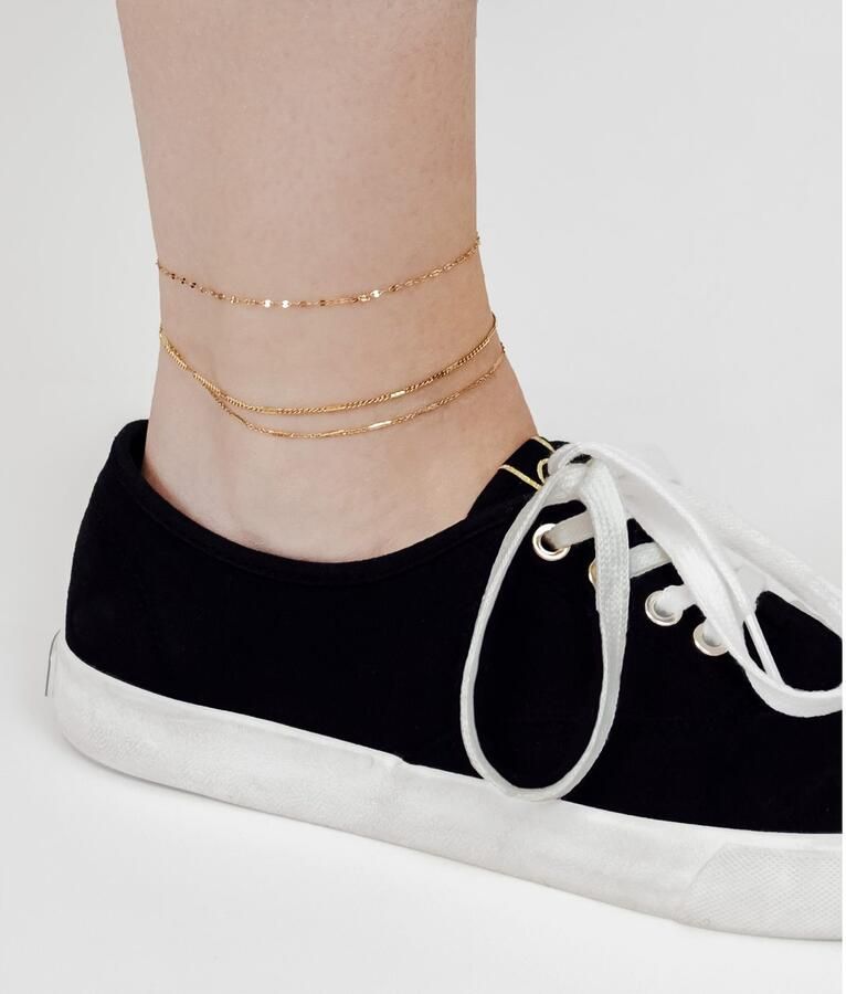 Liebeskind Berlin Enkelkettinkje Sieraden RVS Sparkling With Layer LJ-1455 LJ-1456 LJ-1457 LJ-1458