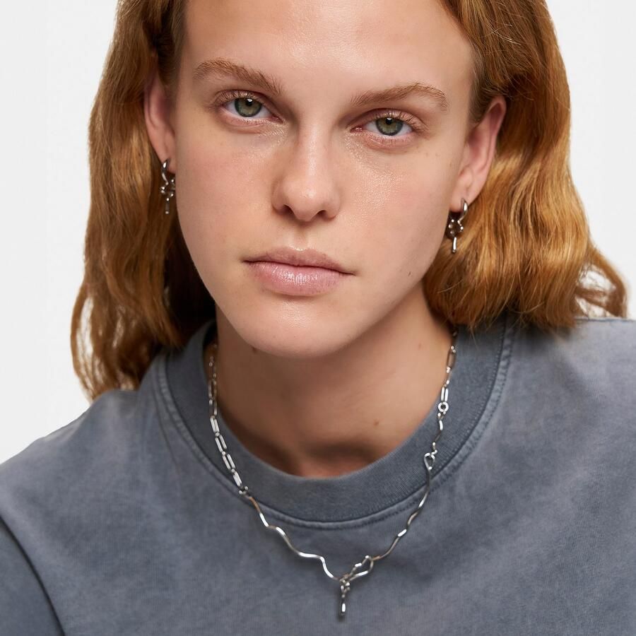 Liebeskind Berlin Ketting met hanger Sieraad Cadeau Edelstaal Halsketting The Melting Organic