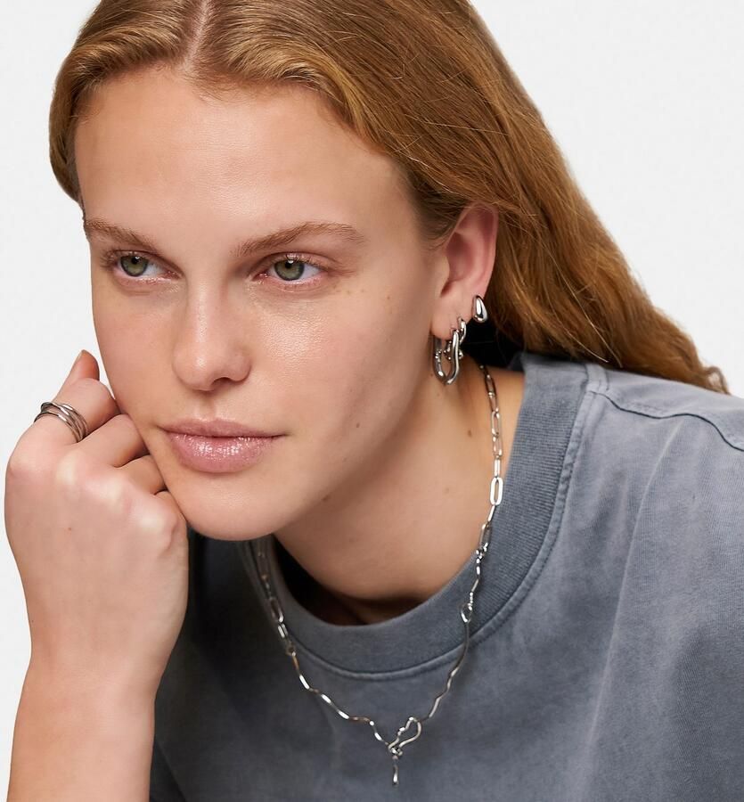 Liebeskind Berlin Paar creolen Sieraden cadeau roestvrijstalen oorbellen The Melting Organic - Foto 3