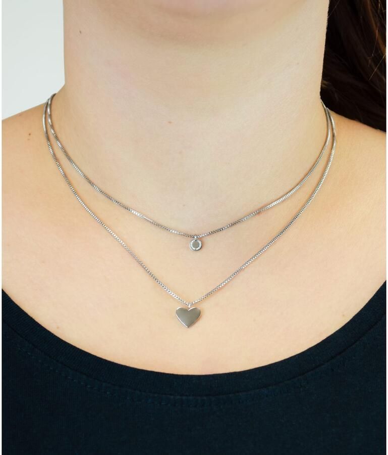 Liebeskind Berlin Ketting met hanger Sieraden RVS Layered Love Hart LJ-1560 LJ-1592 LJ-1593 LJ-1594