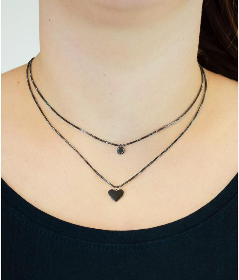 Liebeskind Berlin Ketting met hanger Sieraden RVS Layered Love Hart LJ-1560 LJ-1592 LJ-1593 LJ-1594