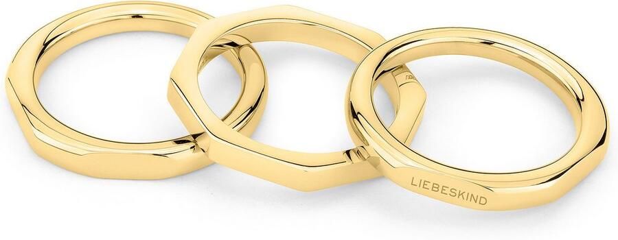 Liebeskind Berlin Ringenset Sieraden cadeau roestvrijstalen ring Urban Chic (set 3-delig) - Foto 5