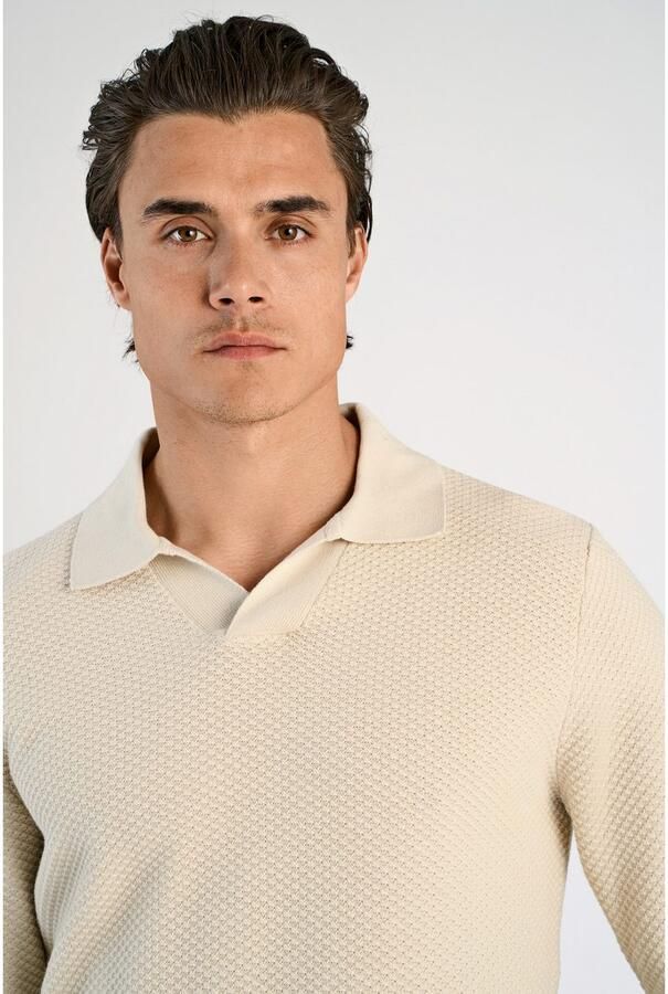 Lindbergh Gebreide pullover met structuurmotief en platte kraag - Foto 2