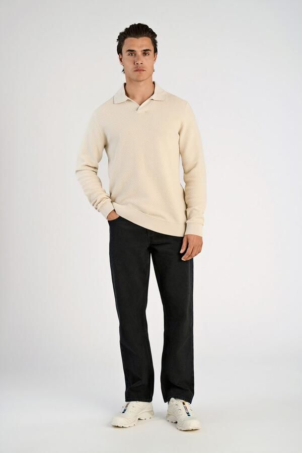 Lindbergh Gebreide pullover met structuurmotief en platte kraag - Foto 4