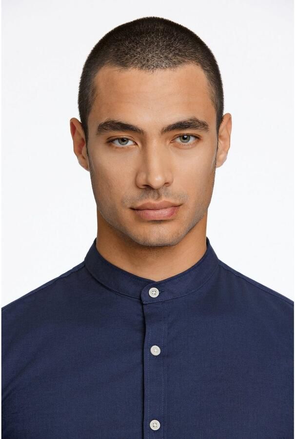 Lindbergh Slim fit vrijetijdsoverhemd met opstaande kraag model 'Oxford' - Foto 2
