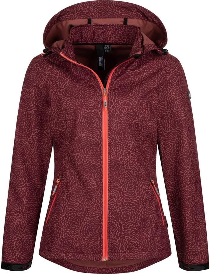 LPO Softshell-jack SHELBY PEAK II licht softshell-jack met all-over-print en afneembare capuchon