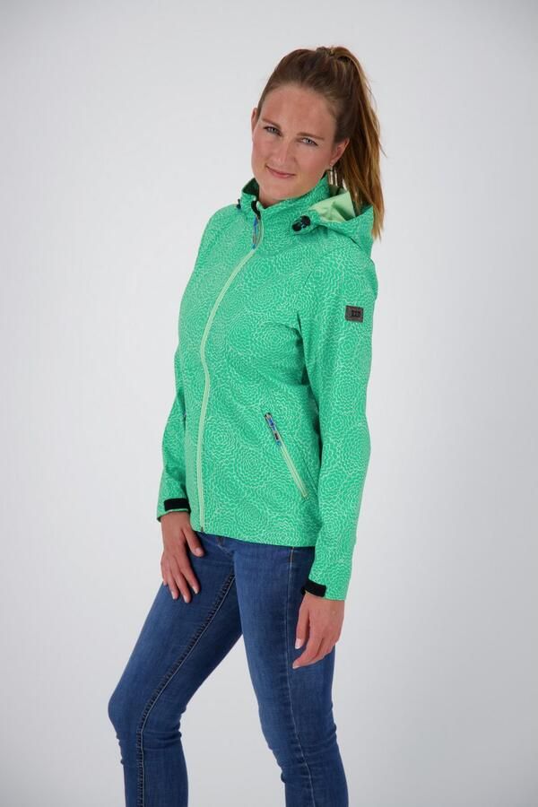 LPO Softshell-jack SHELBY PEAK II licht softshell-jack met all-over-print en afneembare capuchon