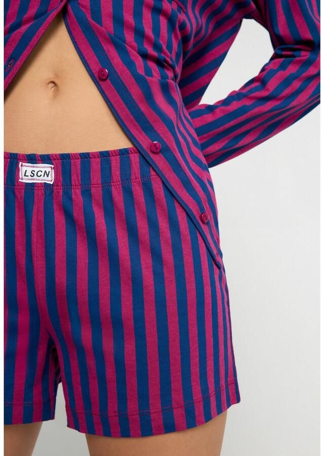 LSCN by LASCANA Shortama met mooi strepenprint (2-delig)