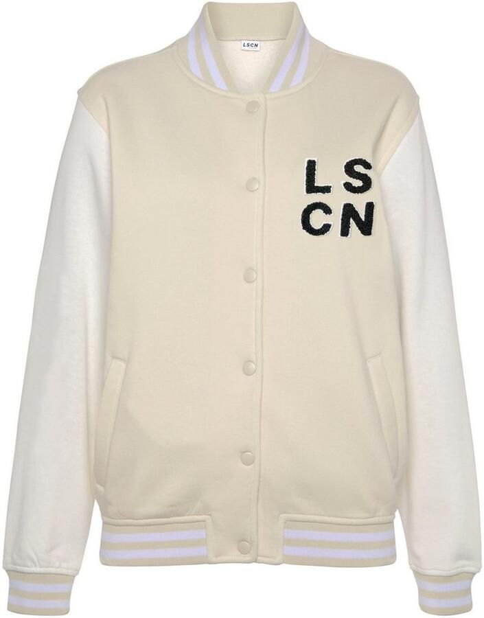 LSCN by LASCANA Sweatvest in college stijl loungeanzug