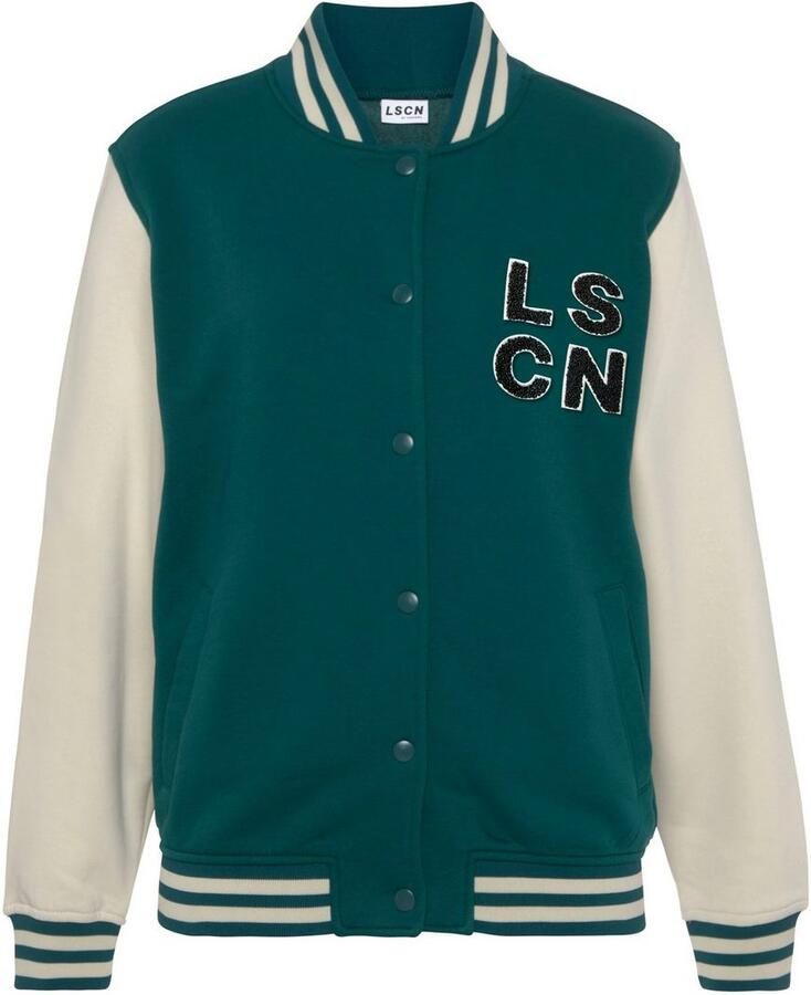 LSCN by LASCANA Sweatvest in college stijl loungeanzug