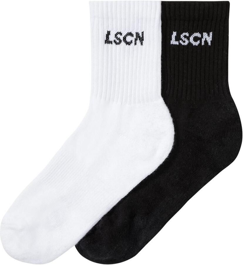 LSCN by LASCANA Tennissokken met badstof halve voet (set 2 paar)