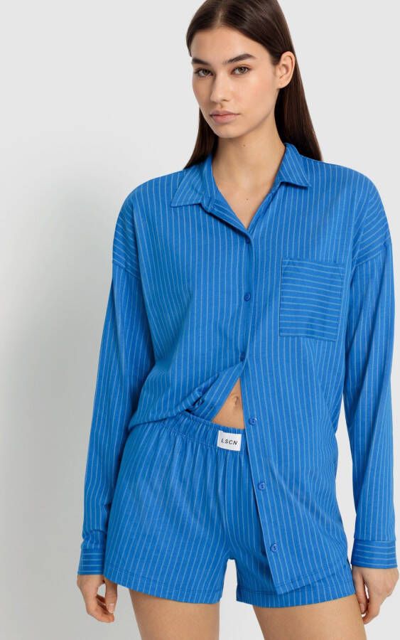 LSCN by LASCANA Shortama met mooi strepenprint (2-delig)