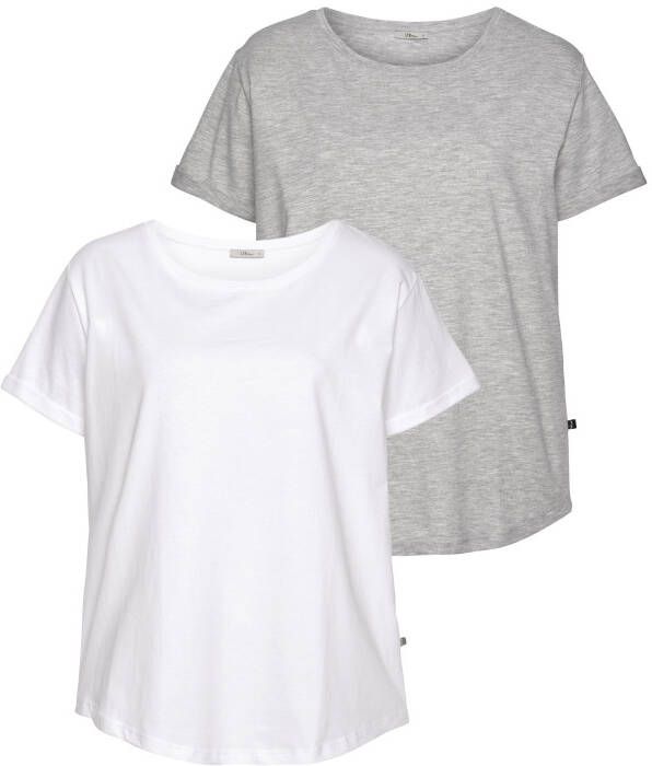 LTB Shirt met korte mouwen SEPEZEDP in set van 2 in een eenvoudig design met een afgeronde zoom exclusief (2-delig)