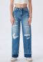 LTB high waist wide leg jeans Felicia pixie wash Blauw Meisjes Denim 164 - Thumbnail 3