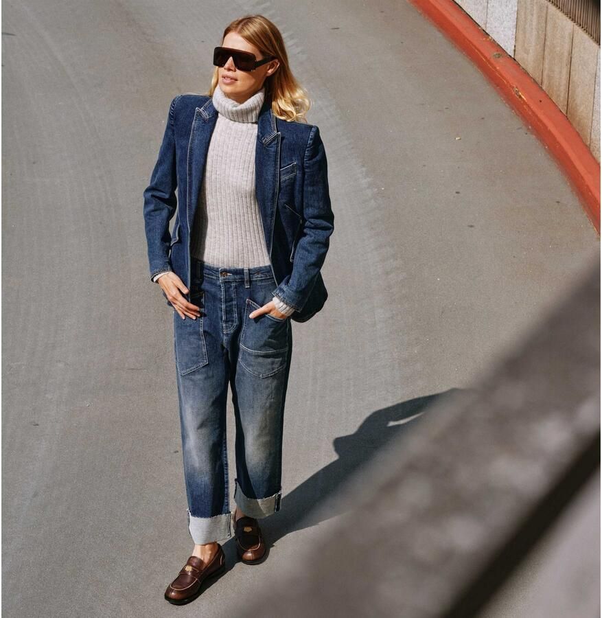 MAC Cropped Jeans Mid Blue Commercial Authentic Blue Dames