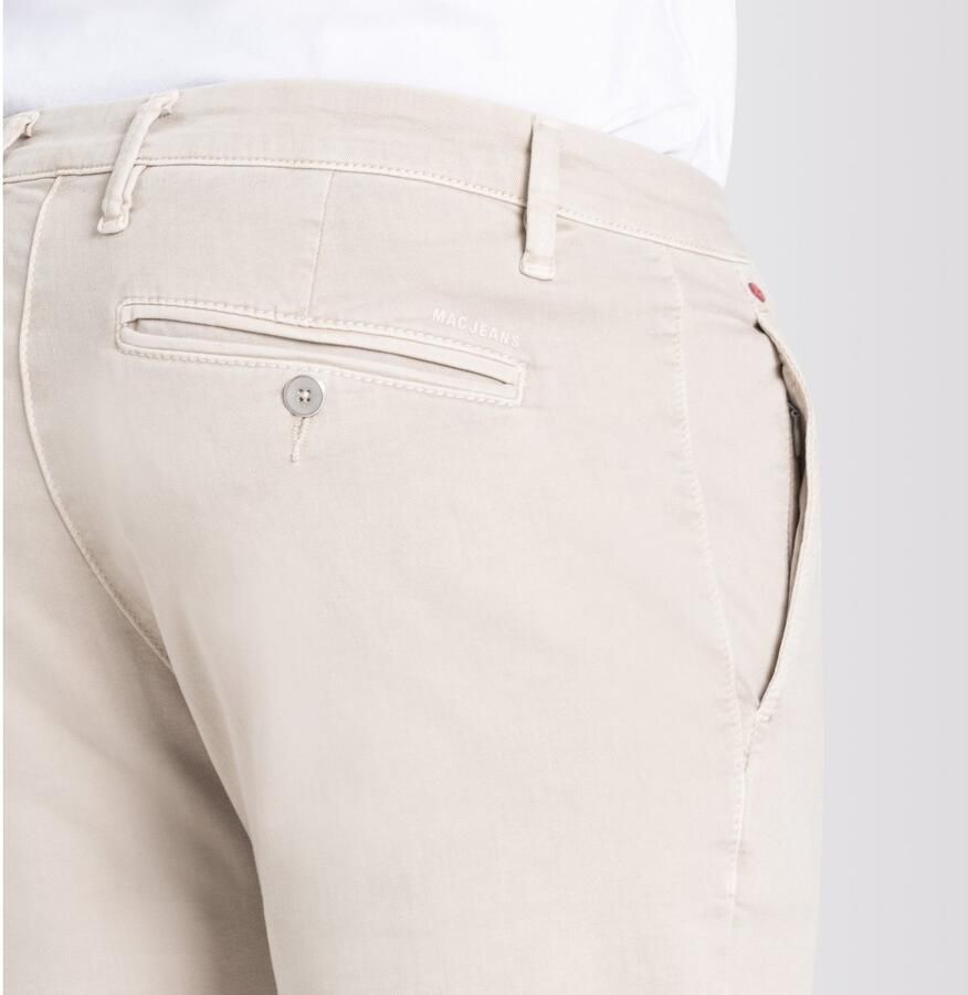 MAC Broek beige effen katoen zonder omslag - Foto 3