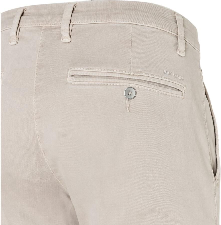 MAC Broek beige effen katoen zonder omslag
