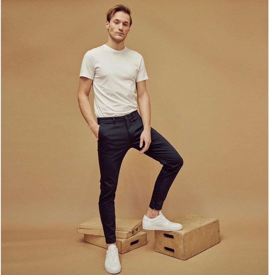 MAC Donkerblauwe Katoenen Chino Broek Blue Heren - Foto 6