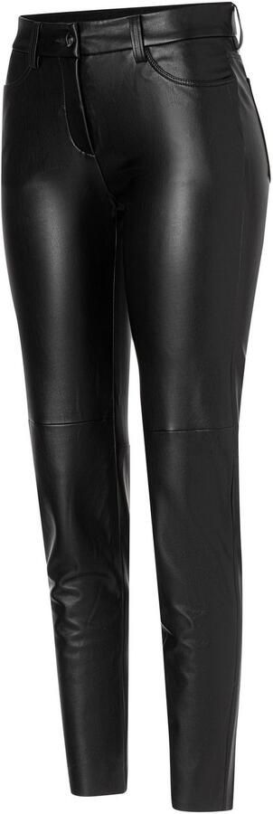 MAC Slim fit stoffen broek in leerlook 'Vegan' - Foto 4