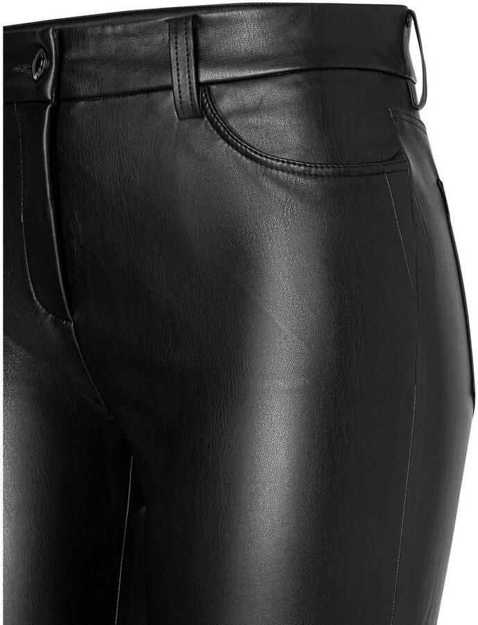 MAC Slim fit stoffen broek in leerlook 'Vegan'
