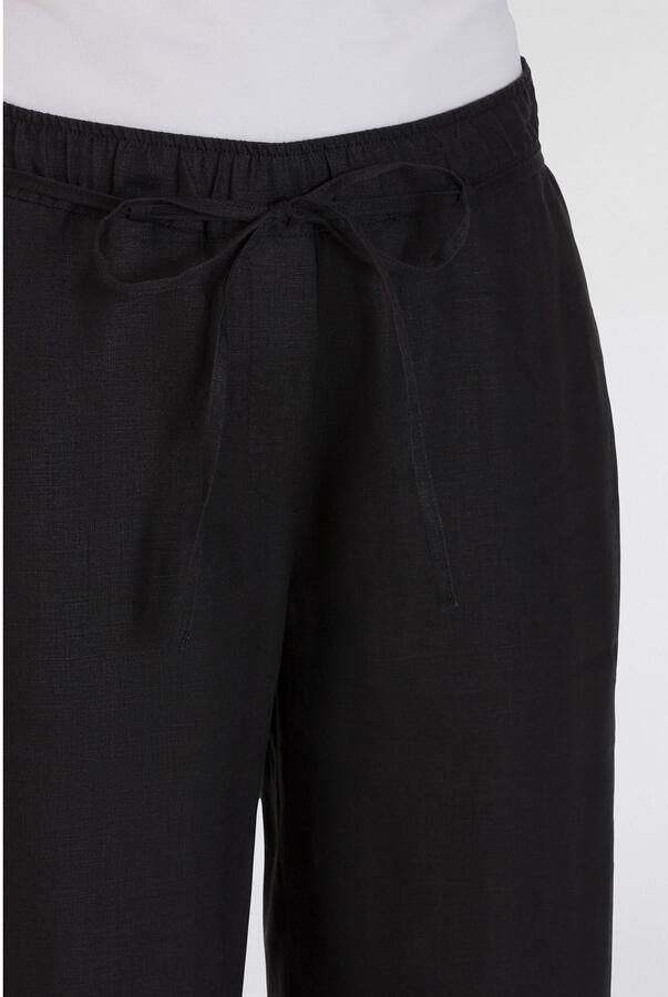 MAC Linnen broek CHIARA BELT Zomerbroek wide fit met rechte wijde pijpen