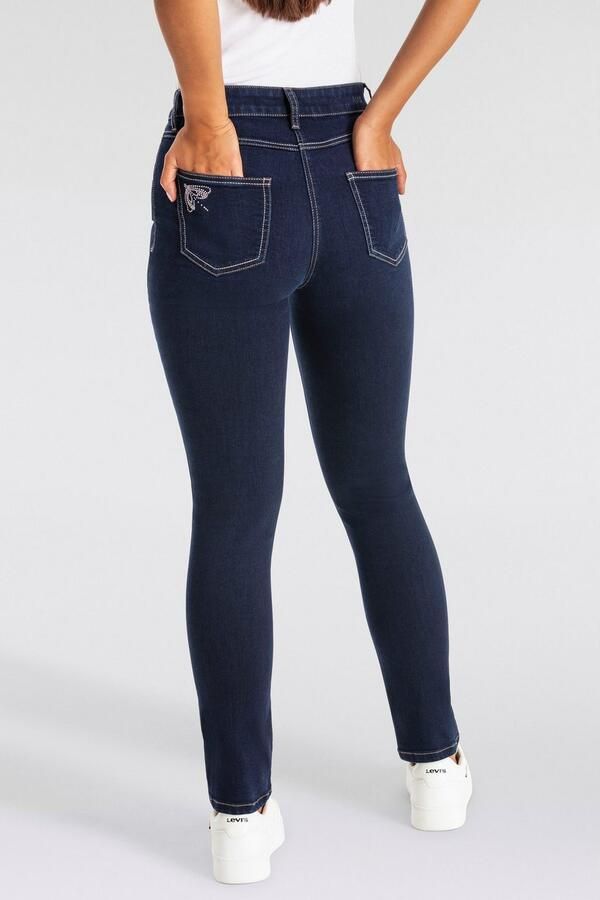 MAC Straight jeans MELANIE dragon-fly Decoratieve nietendetails op de achterzak - Foto 2