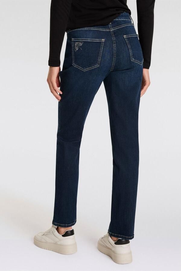 MAC Straight jeans MELANIE dragon-fly Decoratieve nietendetails op de achterzak - Foto 2