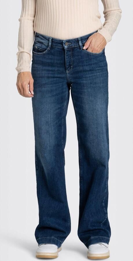 MAC Wijde spijkerbroek met klassieke blauwe wassing Blue Dames - Foto 16