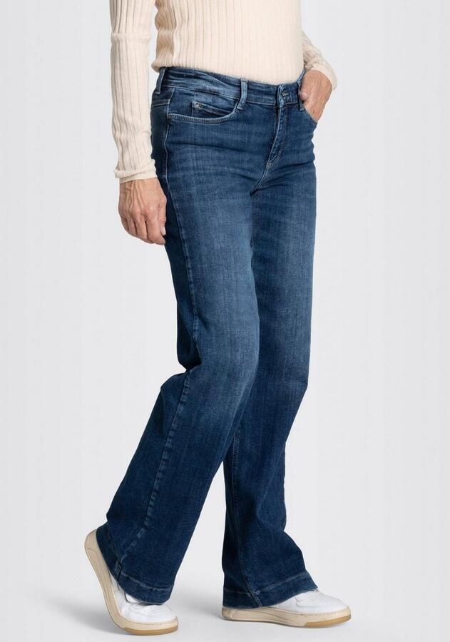 MAC Wijde spijkerbroek met klassieke blauwe wassing Blue Dames - Foto 15