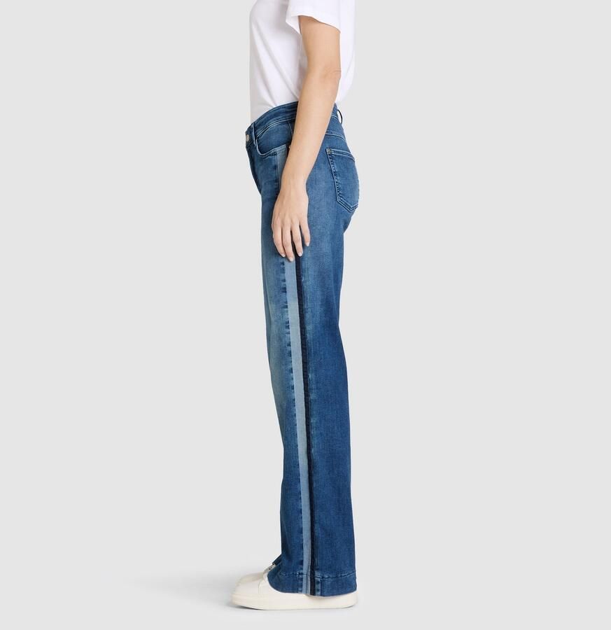 MAC Wide fit jeans van katoenmix met sierstrepen - Foto 3