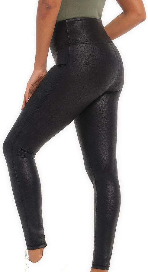 Magic Body Fashion Legging Leather Look Legging hoog getailleerd ontwerp geen voorste middennaad - Foto 4