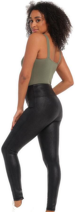 Magic Body Fashion Legging Leather Look Legging hoog getailleerd ontwerp geen voorste middennaad - Foto 8